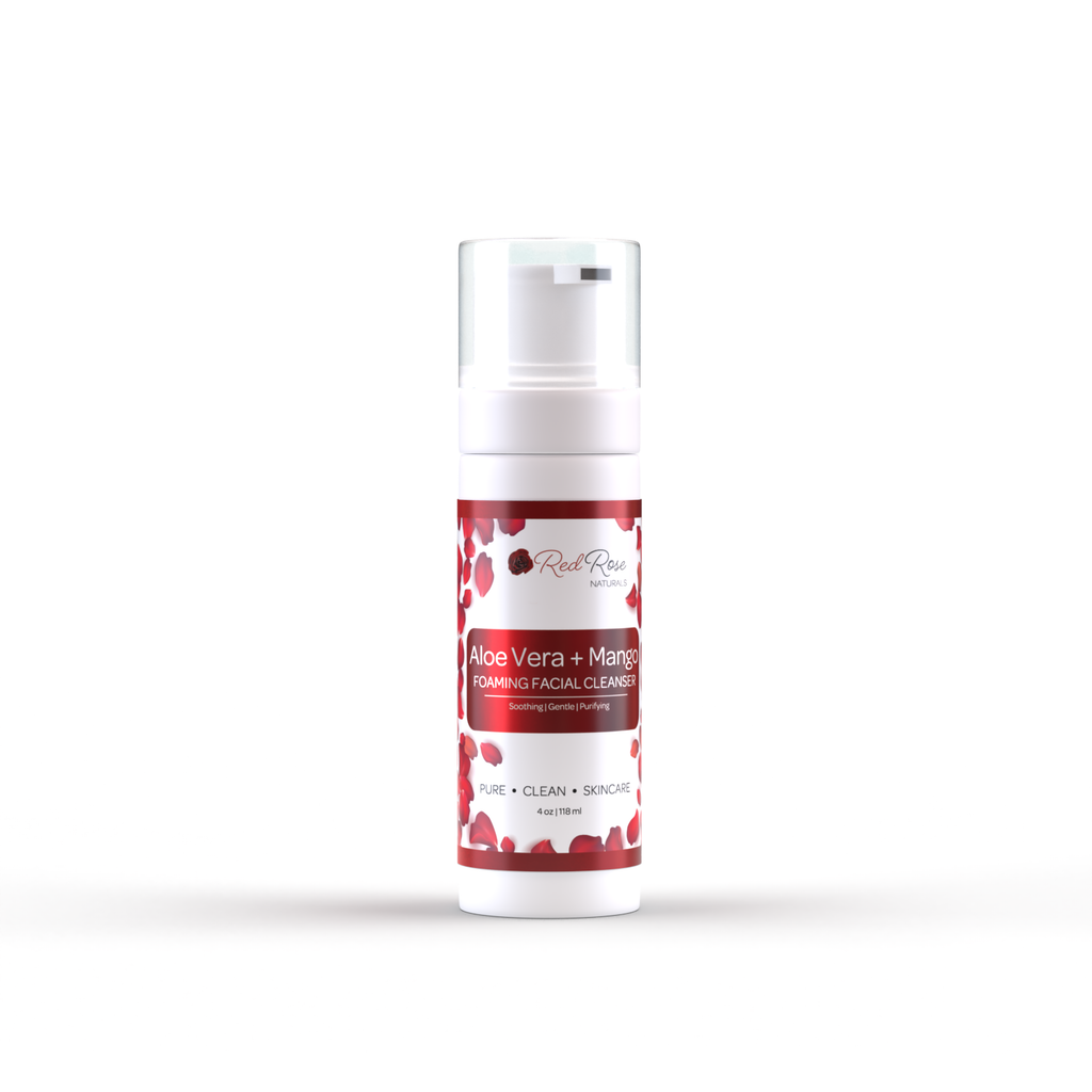 Aloe Vera + Mango Foaming Facial Cleanser – Red Rose Naturals