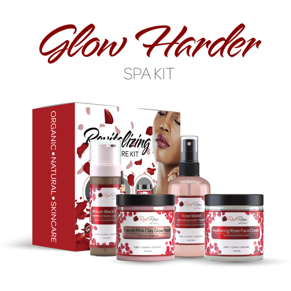 Glow Harder Spa Kit (Revitalizing Face Care Kit + Pink Mask)